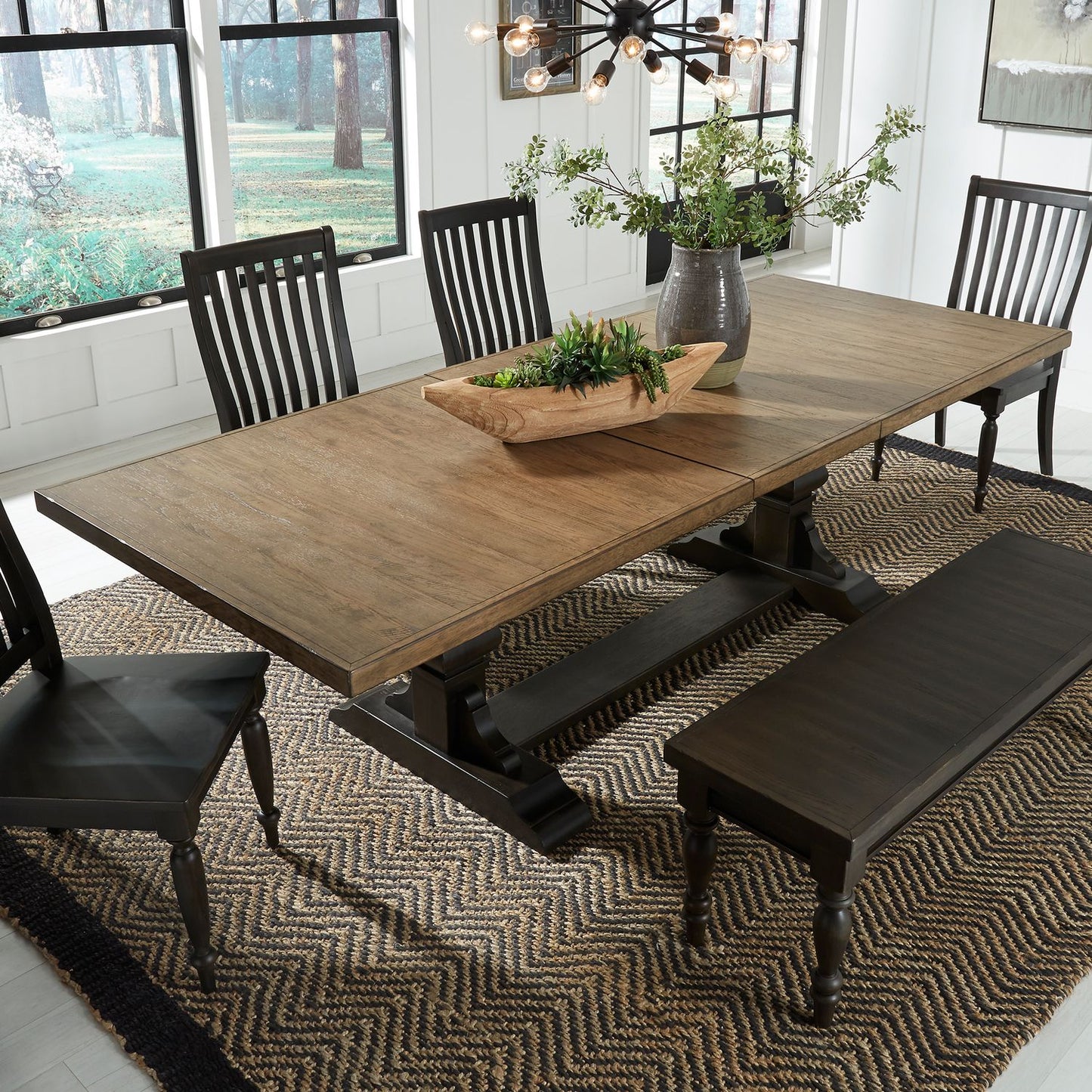 Harvest Home Rectangular Trestle Dining Table Set - Chapin Furniture
