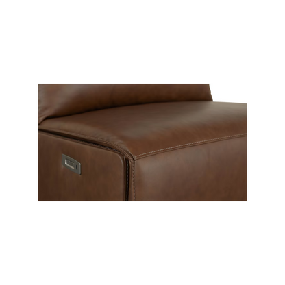 Everett Leather Armless Zero Gravity Power Recliner - Cork Leather - Chapin Furniture
