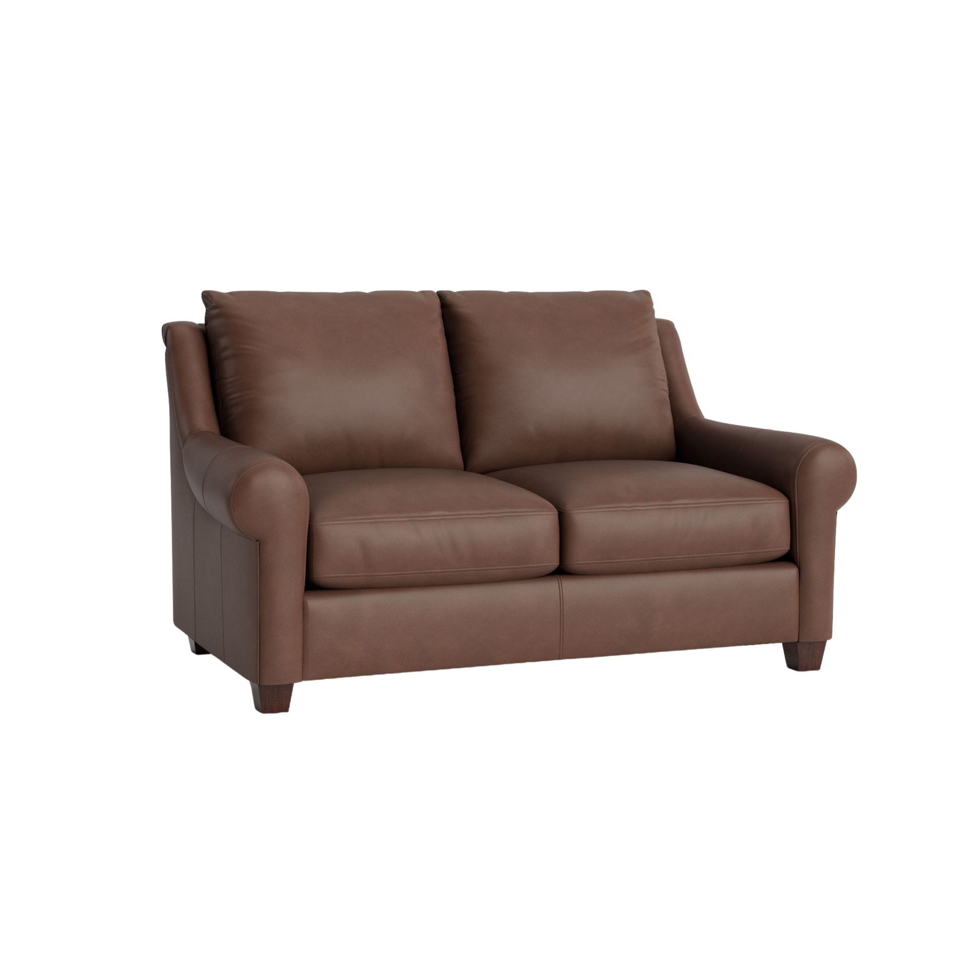 Ellery Leather Roll Arm Loveseat - Custom - Chapin Furniture