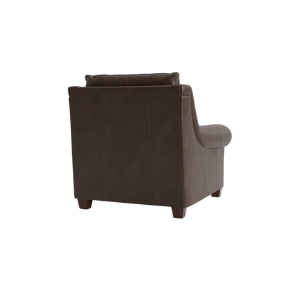 Ellery Leather Roll Arm Chair - Custom - Chapin Furniture