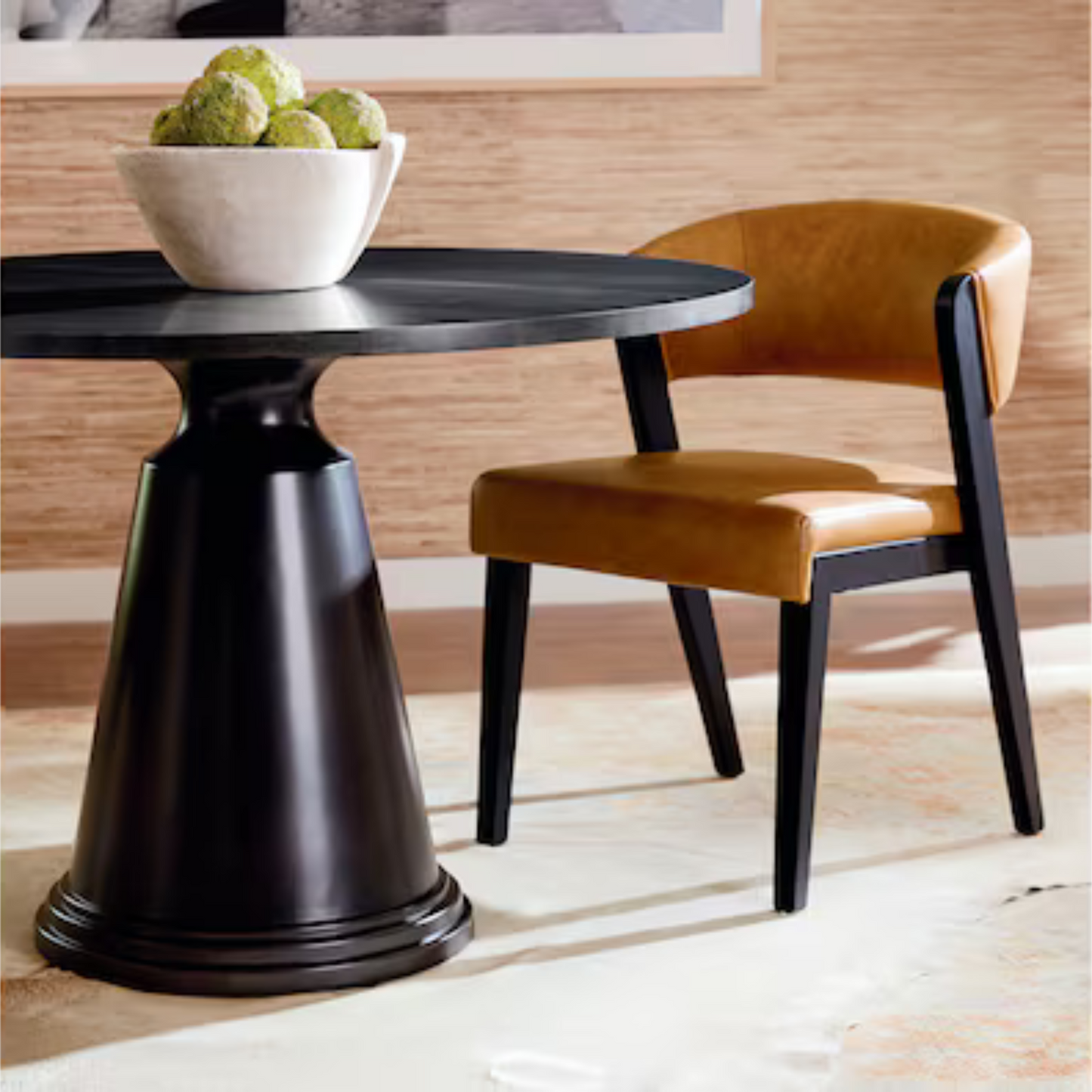 Asher Upholstered Faux Leather Dining Chair - Brown - Chapin Furniture