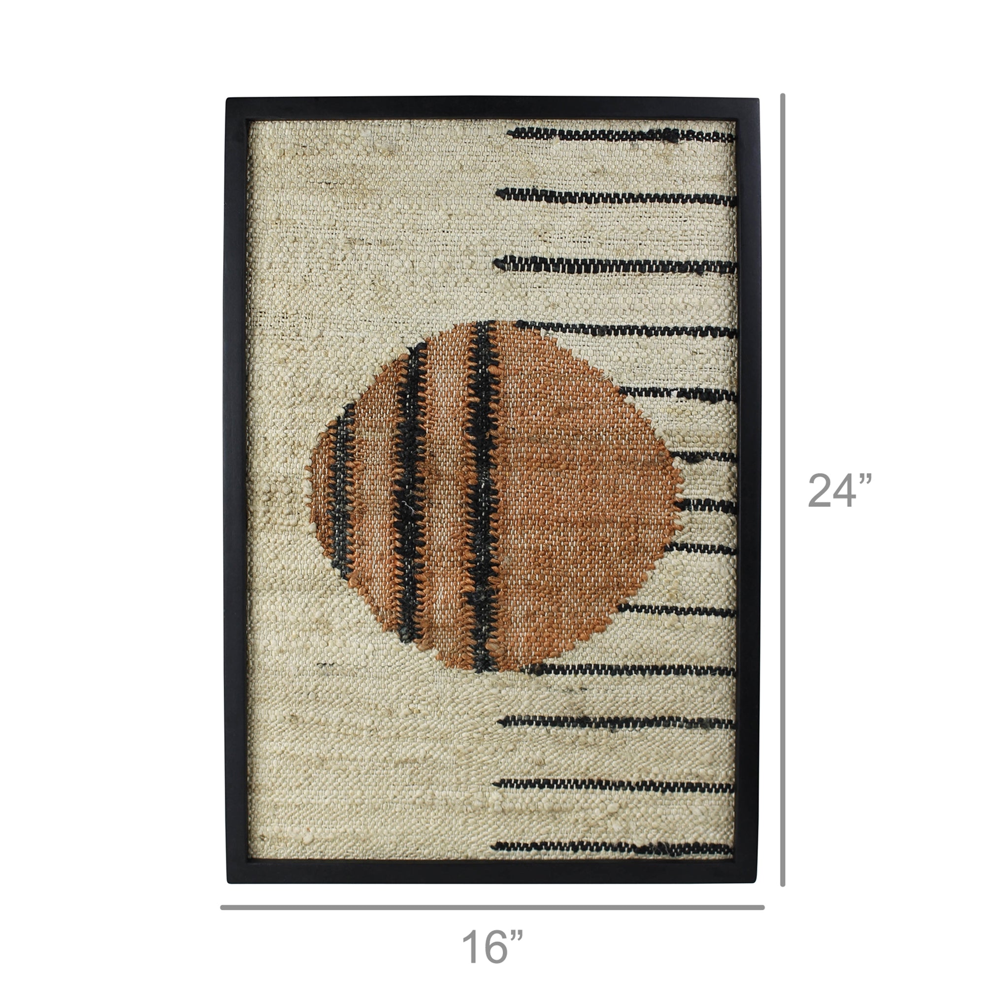 Mana Woven Wall Art - Circle Next To Lines - Thumbnail 3