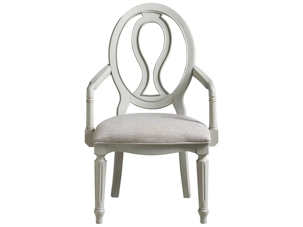 Summer Hill French Gray Pierced Back Arm Chair - Set of 2 - Chapin Furniture