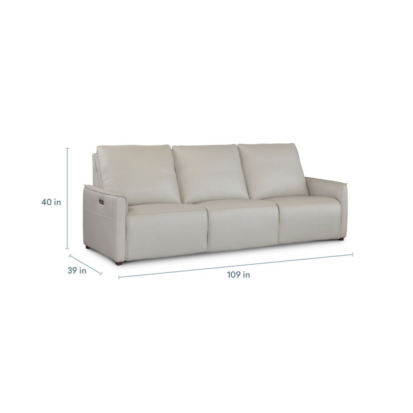 Everett Leather Modular Reclining Sofa - Light Grey - Chapin Furniture