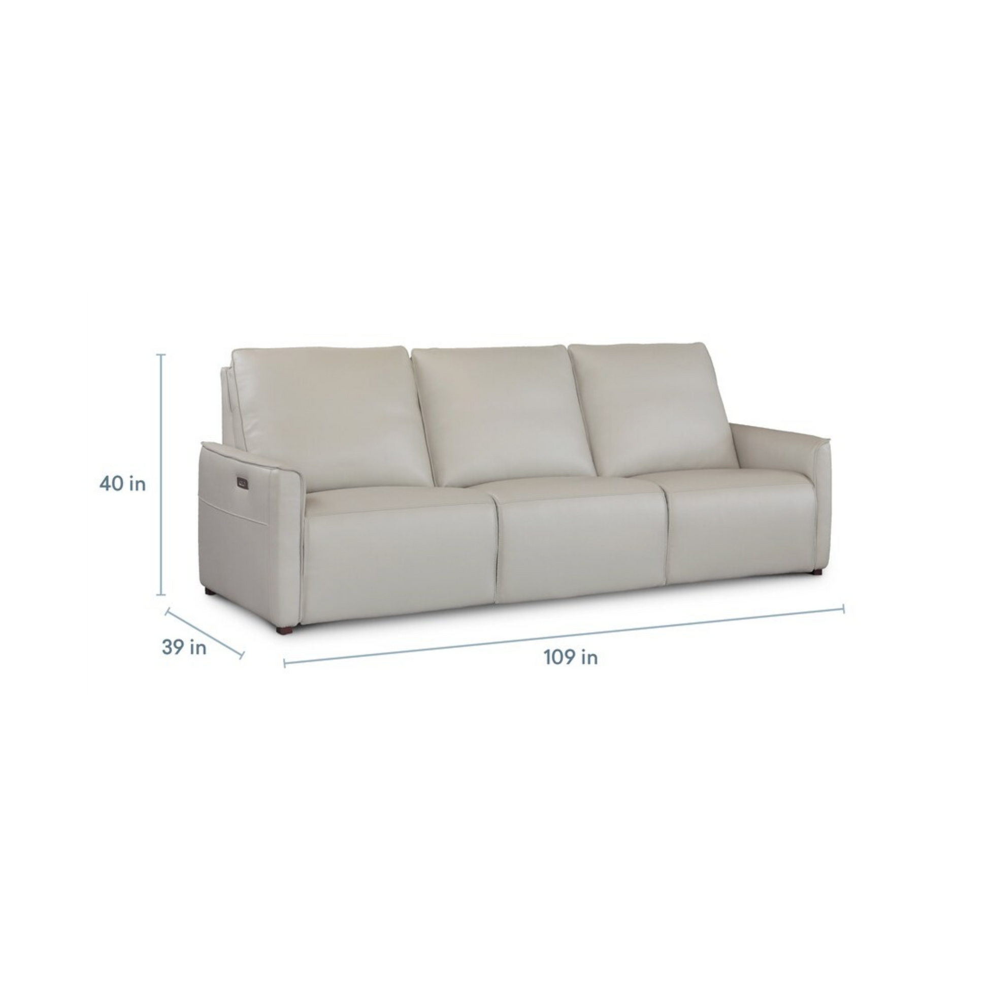 Everett Leather Modular Reclining Sofa - Light Grey - Chapin Furniture