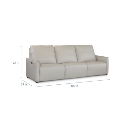 Everett Leather Modular Reclining Sofa - Light Grey - Chapin Furniture