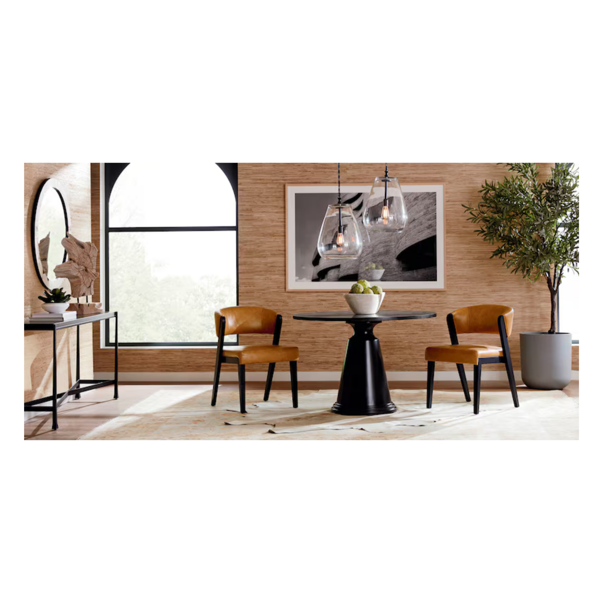 Asher Upholstered Faux Leather Dining Chair - Brown - Chapin Furniture