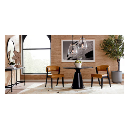 Asher Upholstered Faux Leather Dining Chair - Brown - Chapin Furniture