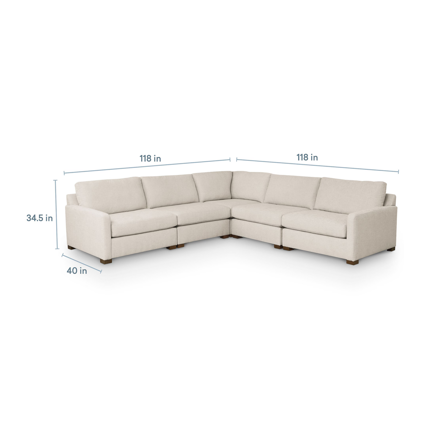 Colby Thin Track Arm Modular L-Shaped Sectional - Custom - Chapin Furniture