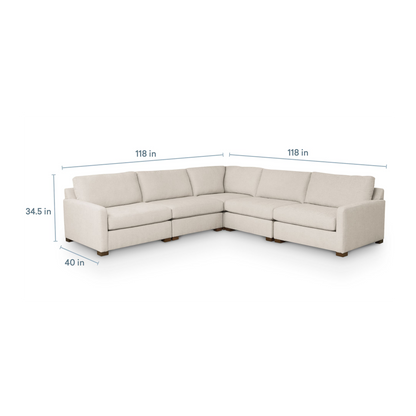 Colby Thin Track Arm Modular L-Shaped Sectional - Custom - Chapin Furniture