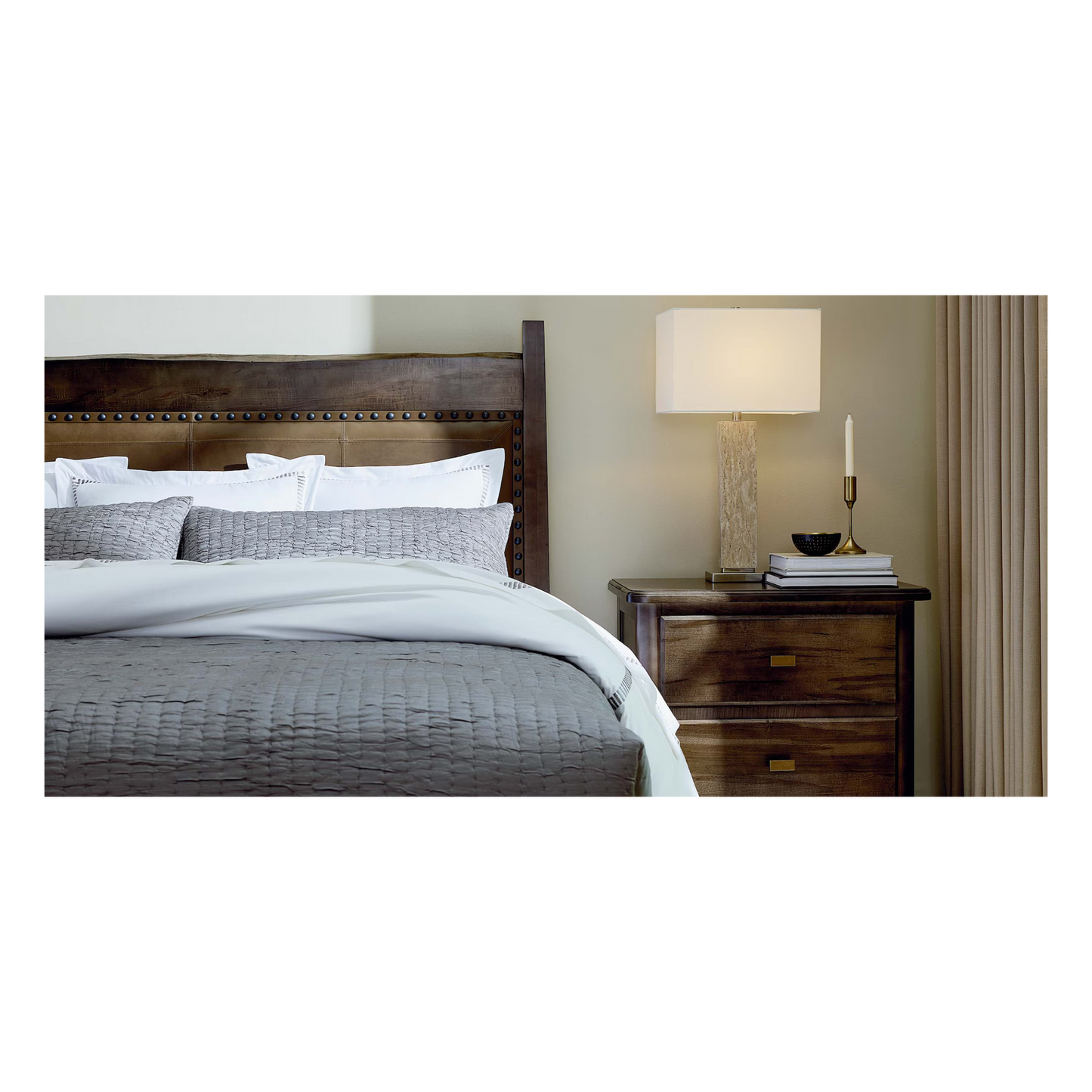 Benchmade Heritage Live Edge Leather Upholstered Headboard - Custom - Chapin Furniture