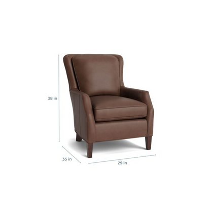 Kent Leather Slope Arm Chair - Custom - Chapin Furniture