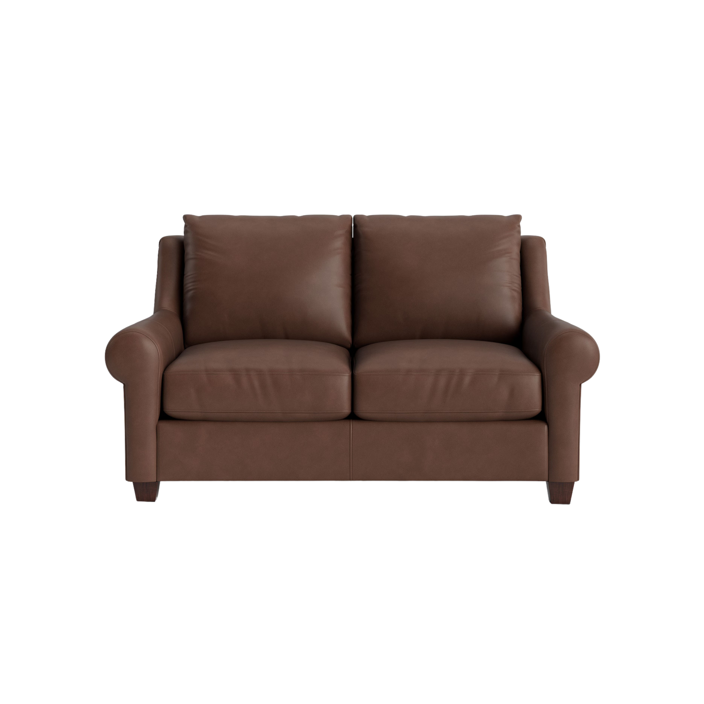 Ellery Leather Roll Arm Loveseat - Custom - Chapin Furniture