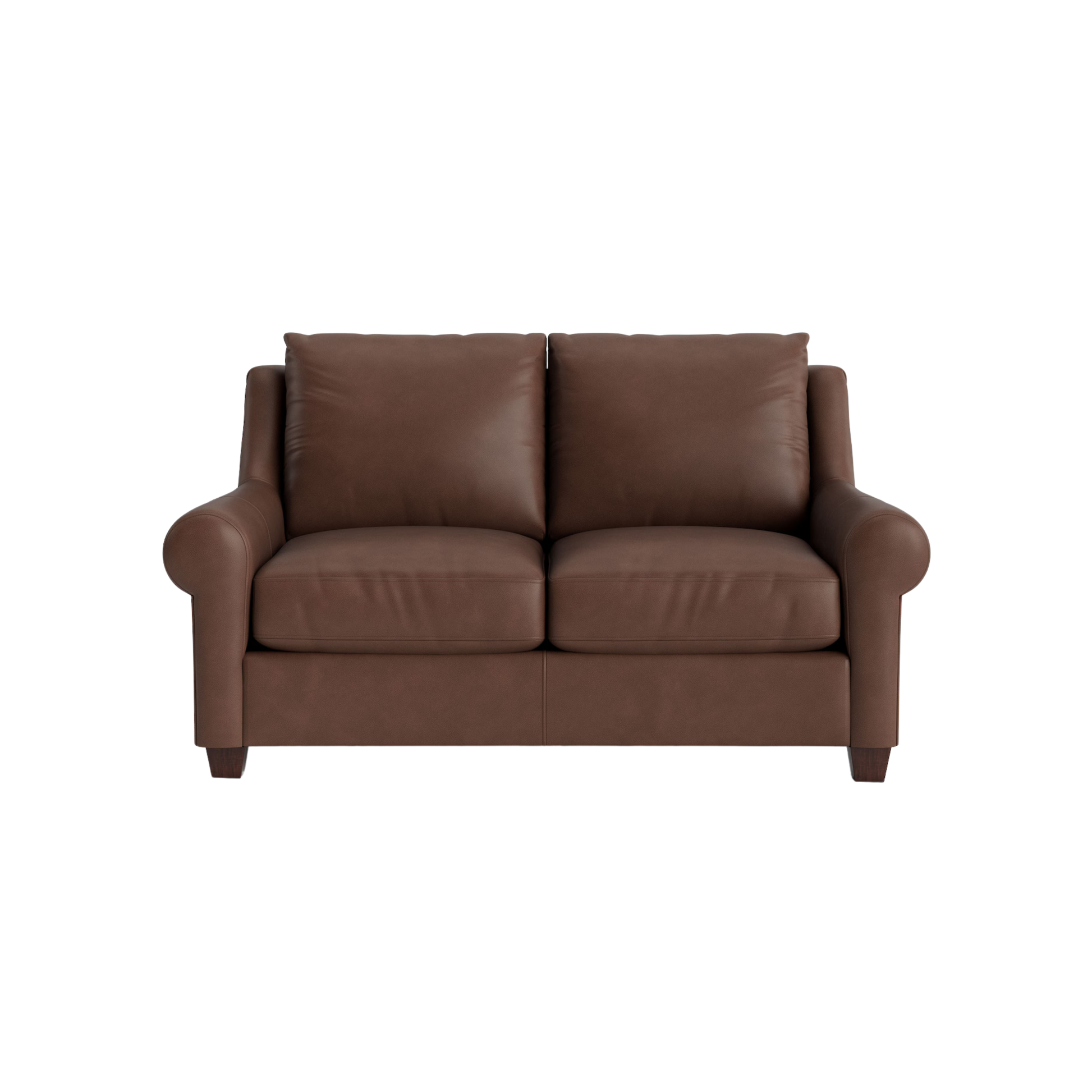 Ellery Leather Roll Arm Loveseat - Custom - Chapin Furniture