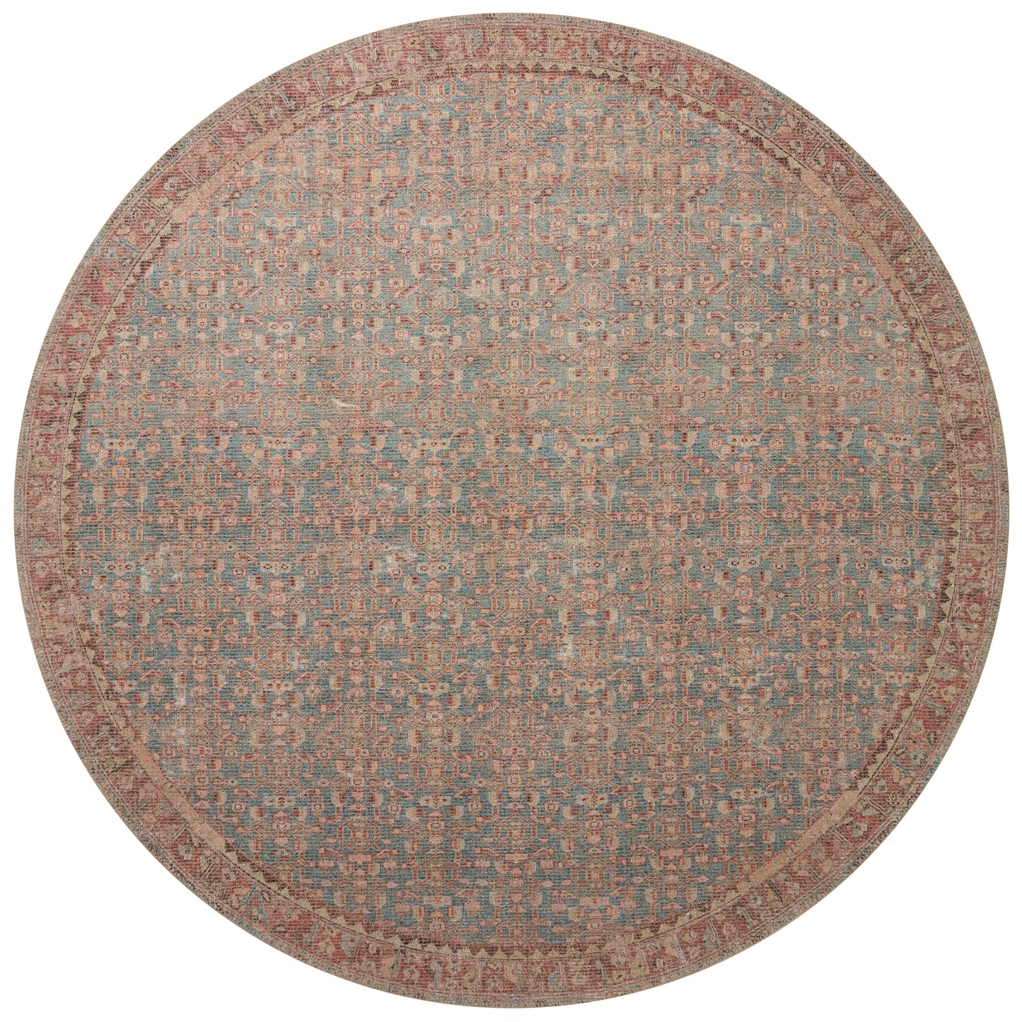 Angela Rose Aubrey Rug - Blue / Terracotta - Chapin Furniture