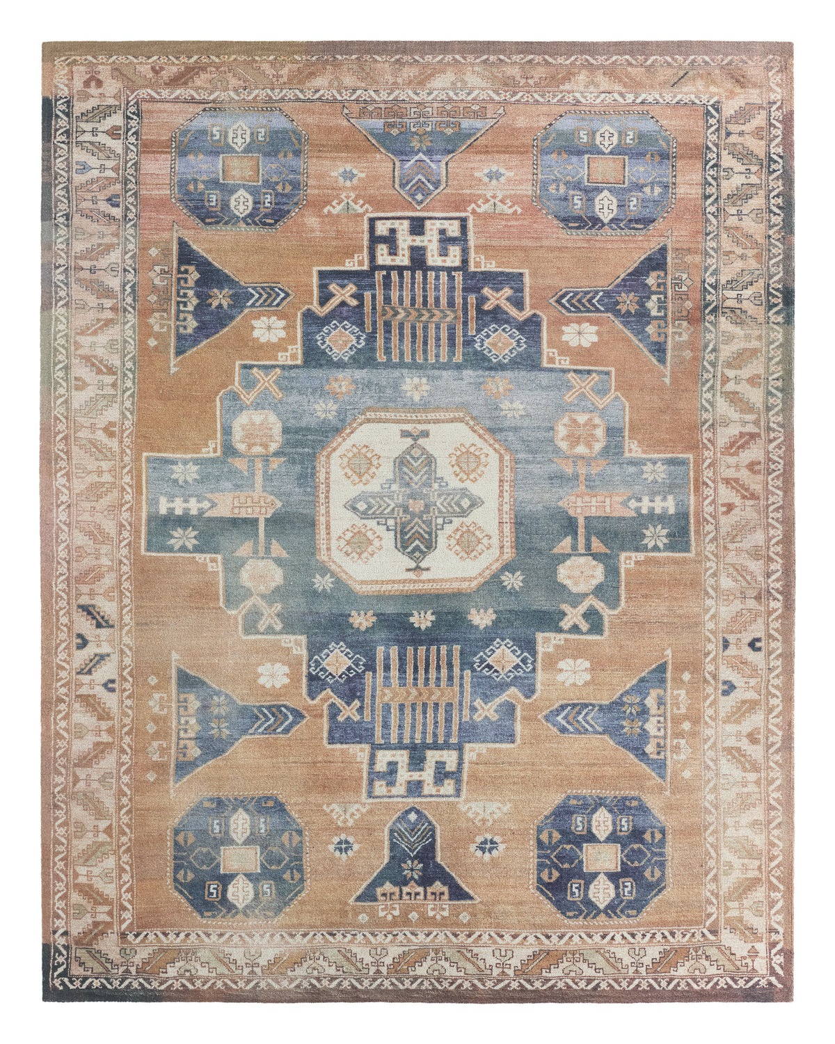 House Sprucing Amata Amorino AMT01 Tan/Navy Indoor/Outdoor Rug - Chapin Furniture
