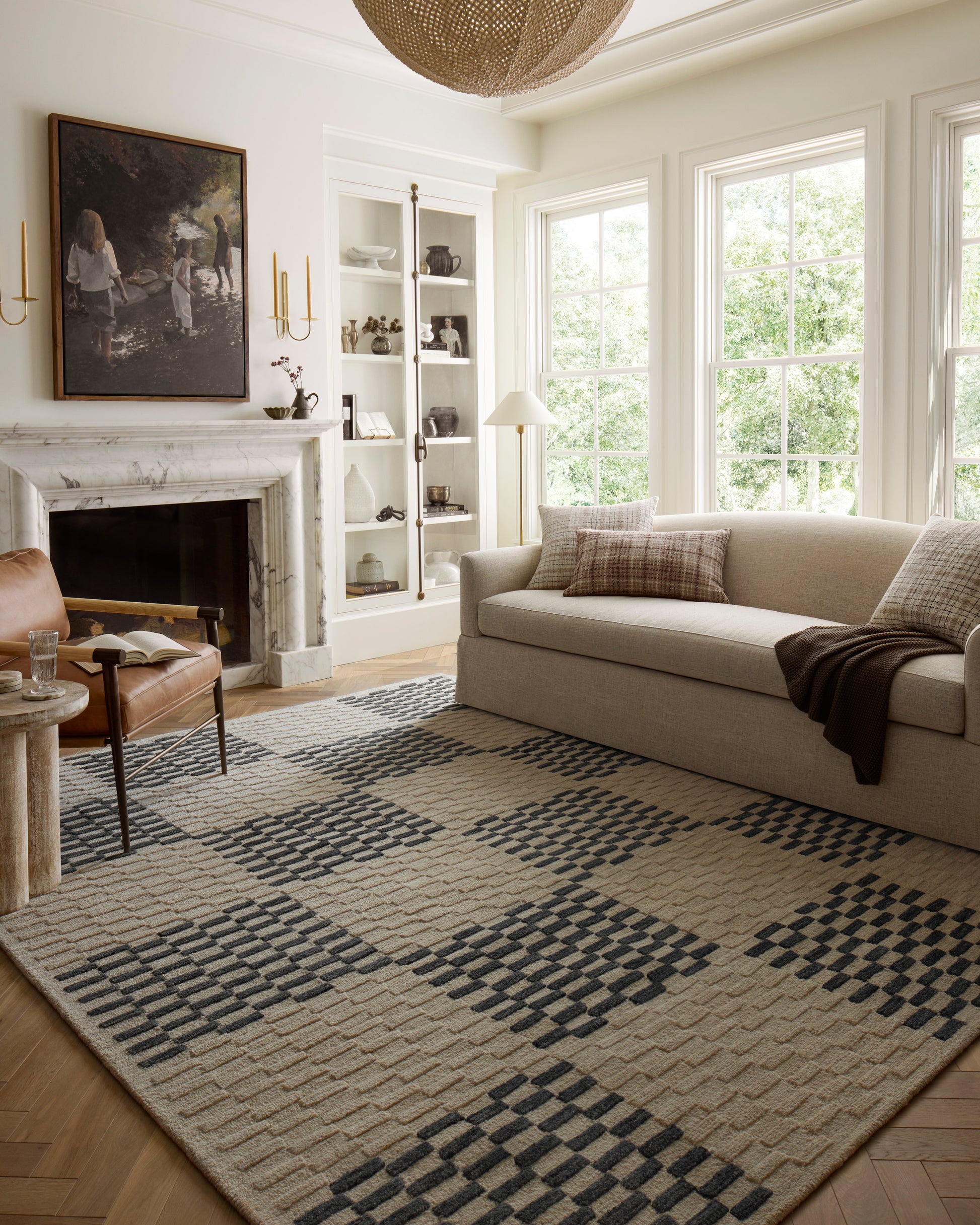 Chris Loves Julia Bradley Rug - Beige / Midnight - Chapin Furniture