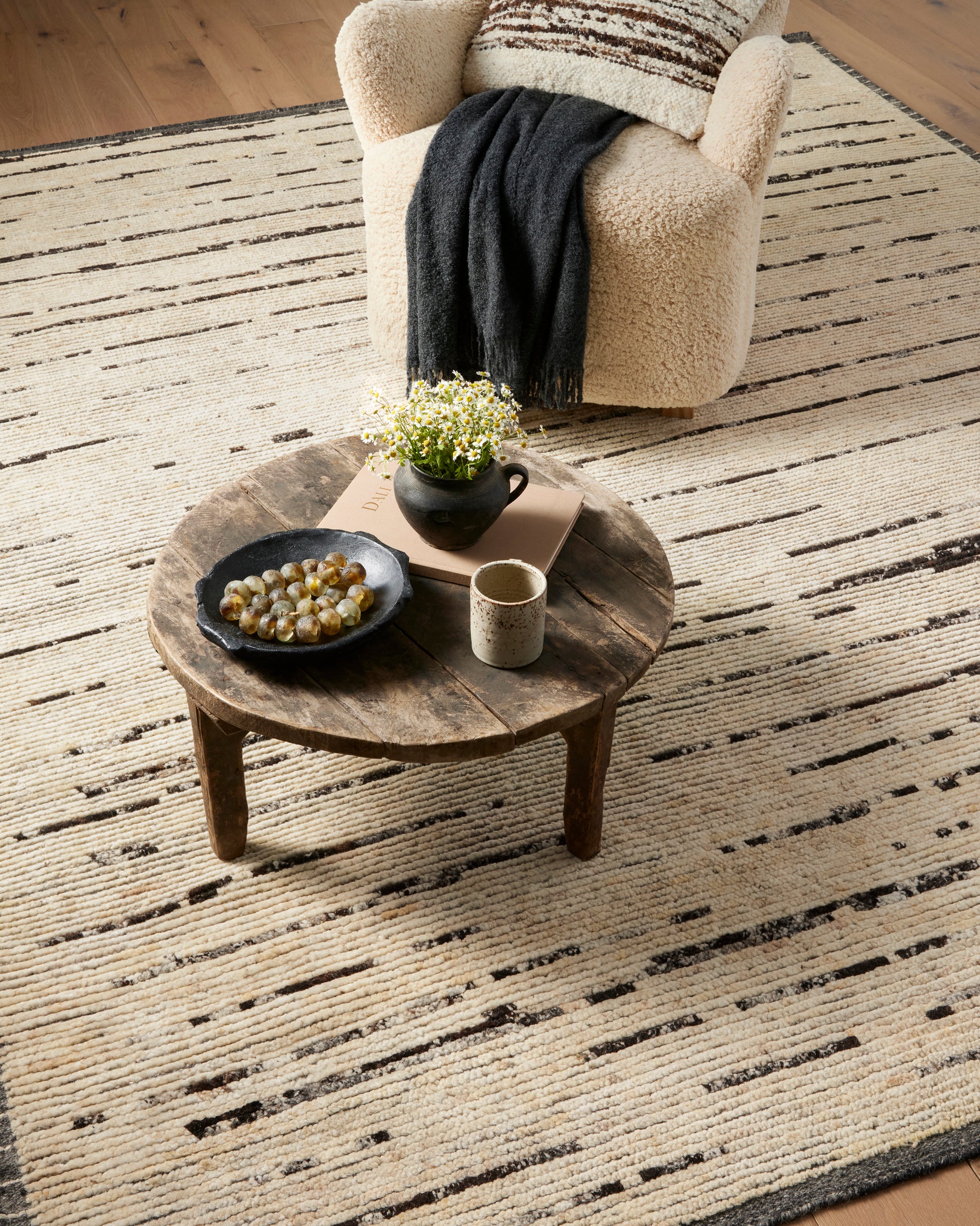 Amber Lewis Briyana 04 Natural/ Black Rug - Chapin Furniture