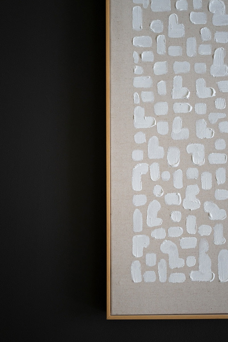Framed Khaki and White Abstract Painting - Chapin Furniture