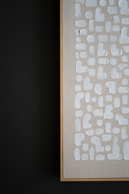 Framed Khaki and White Abstract Painting - Chapin Furniture