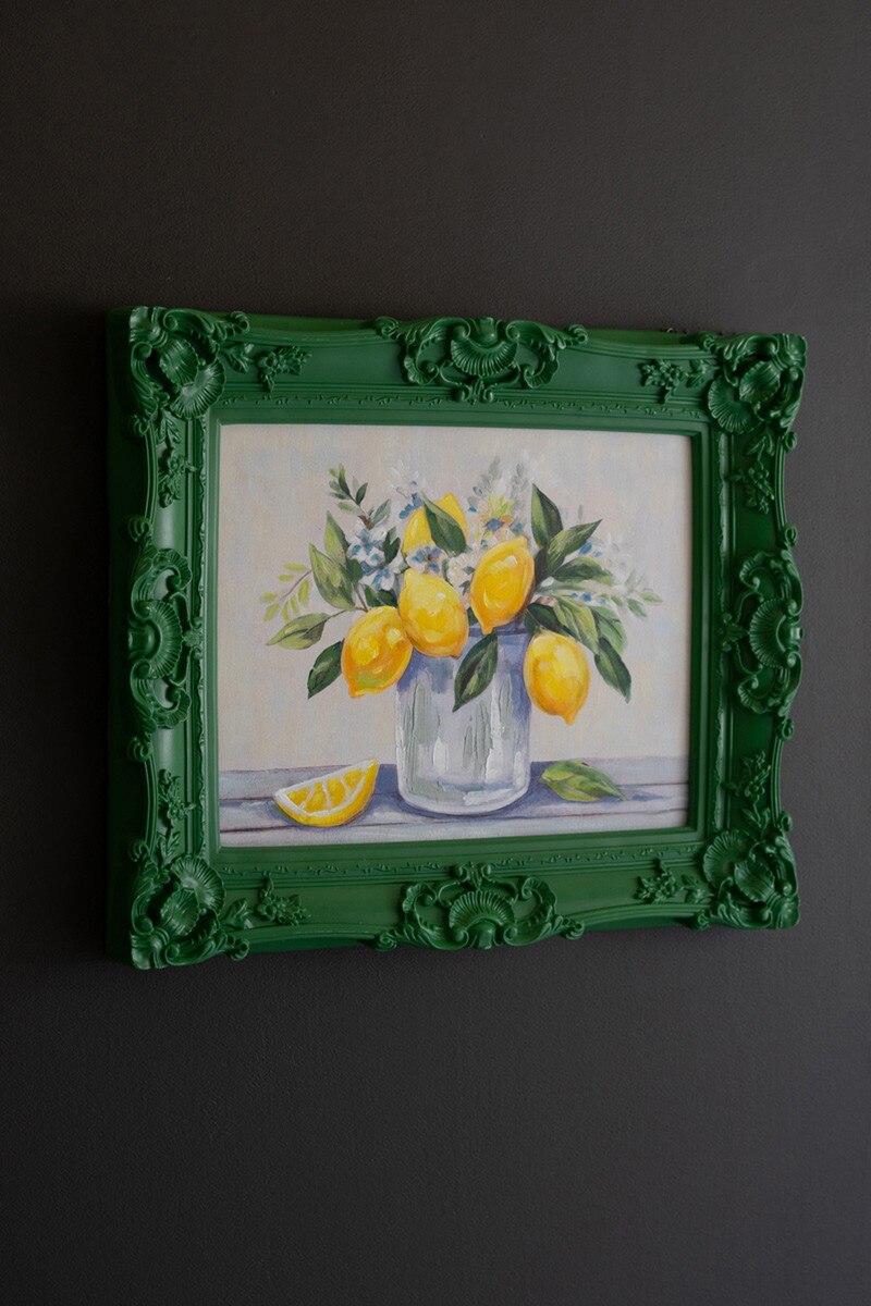 Framed Dark Green Lemons - Chapin Furniture
