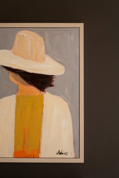 Set of 2 Framed Men and Women in Hats Paintings - Chapin Furniture