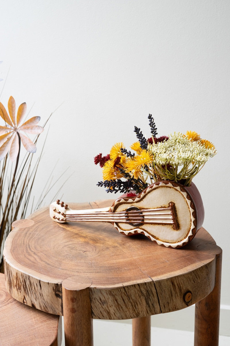 Ceramic Guitar Planter - Chapin Furniture