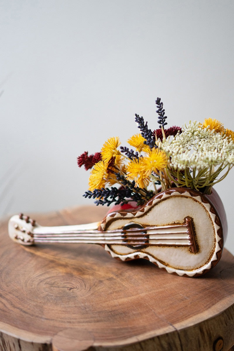 Ceramic Guitar Planter - Chapin Furniture