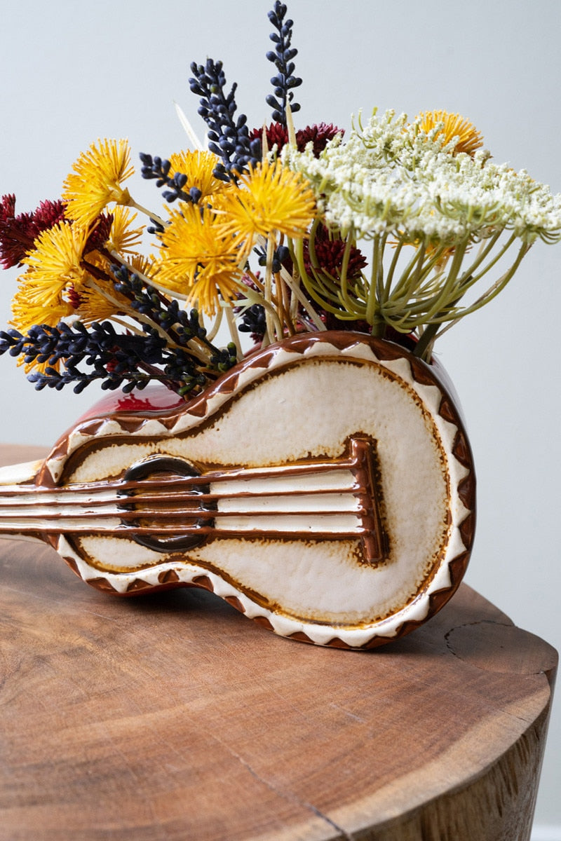 Ceramic Guitar Planter - Chapin Furniture
