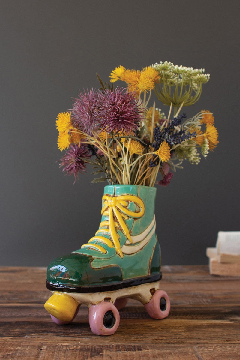 Ceramic Roller Skate Planter - Chapin Furniture