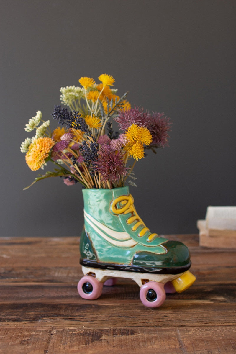 Ceramic Roller Skate Planter - Chapin Furniture