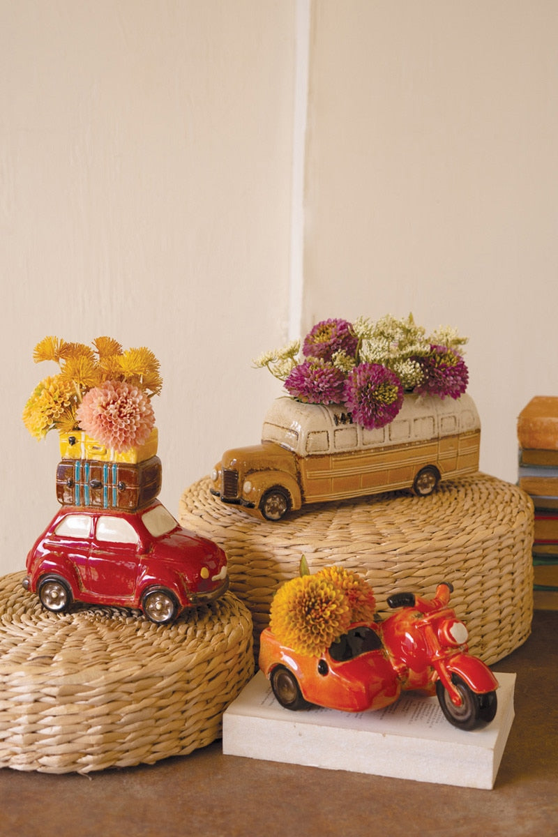 Ceramic Yellow School Bus Planter - Chapin Furniture