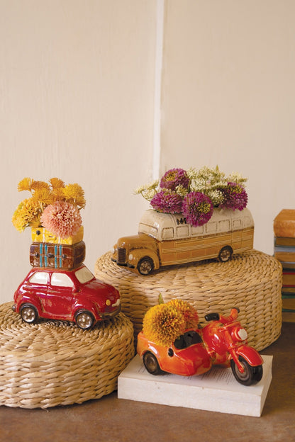 Ceramic Yellow School Bus Planter - Chapin Furniture