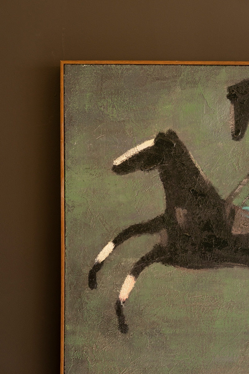 Framed Four Runaway Race Horses Painting - Chapin Furniture