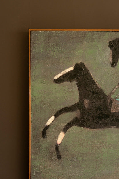 Framed Four Runaway Race Horses Painting - Chapin Furniture