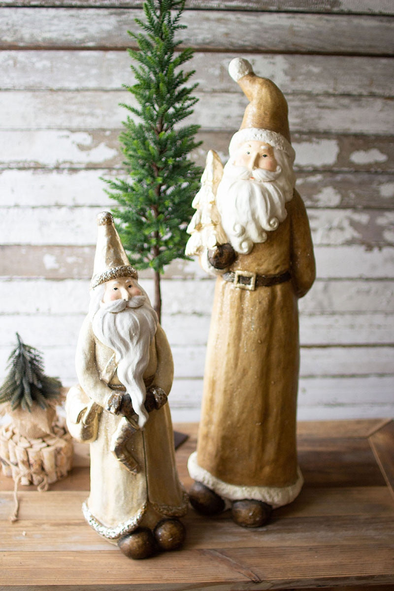Set of 2 Resin Santas - Chapin Furniture
