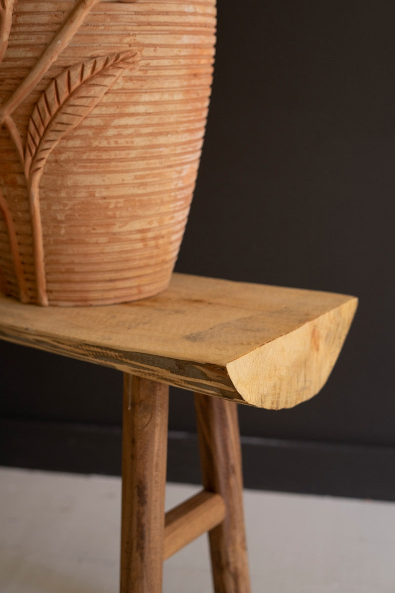 Rustic Willow Wood and Silk Tree Bench - Chapin Furniture