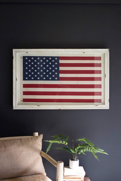 Large Framed American Flag Under Glass - Chapin Furniture
