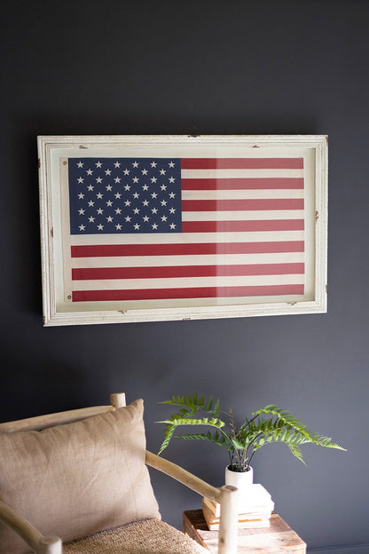 Large Framed American Flag Under Glass - Chapin Furniture
