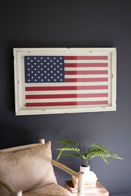 Large Framed American Flag Under Glass - Chapin Furniture