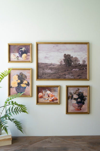 Set of 5 Framed Vintage Gallery Wall Prints - Chapin Furniture