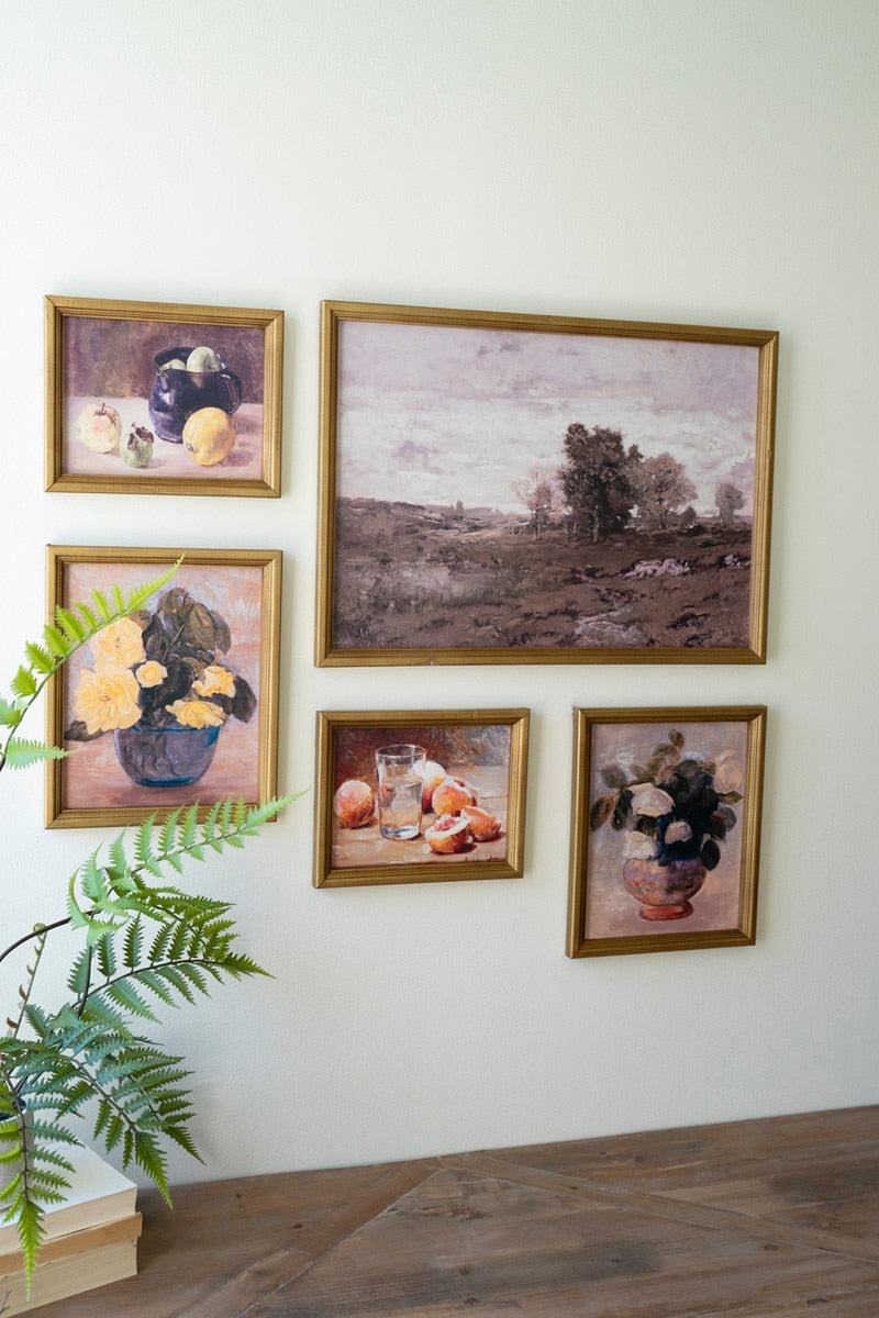 Set of 5 Framed Vintage Gallery Wall Prints - Chapin Furniture