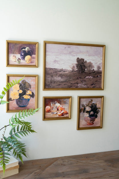 Set of 5 Framed Vintage Gallery Wall Prints - Chapin Furniture