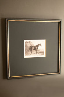 Set of 2 Framed Black and White Horse Prints Under Glass - Chapin Furniture