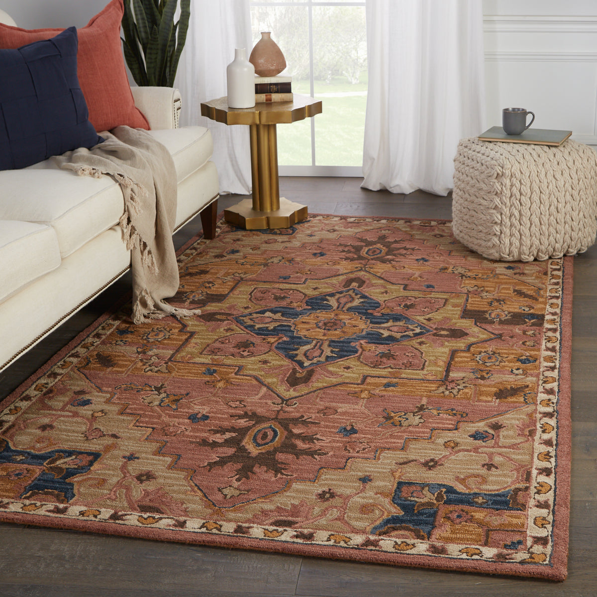 Cardamom Cressida COM06 Dark Pink/Blue Rug - Chapin Furniture