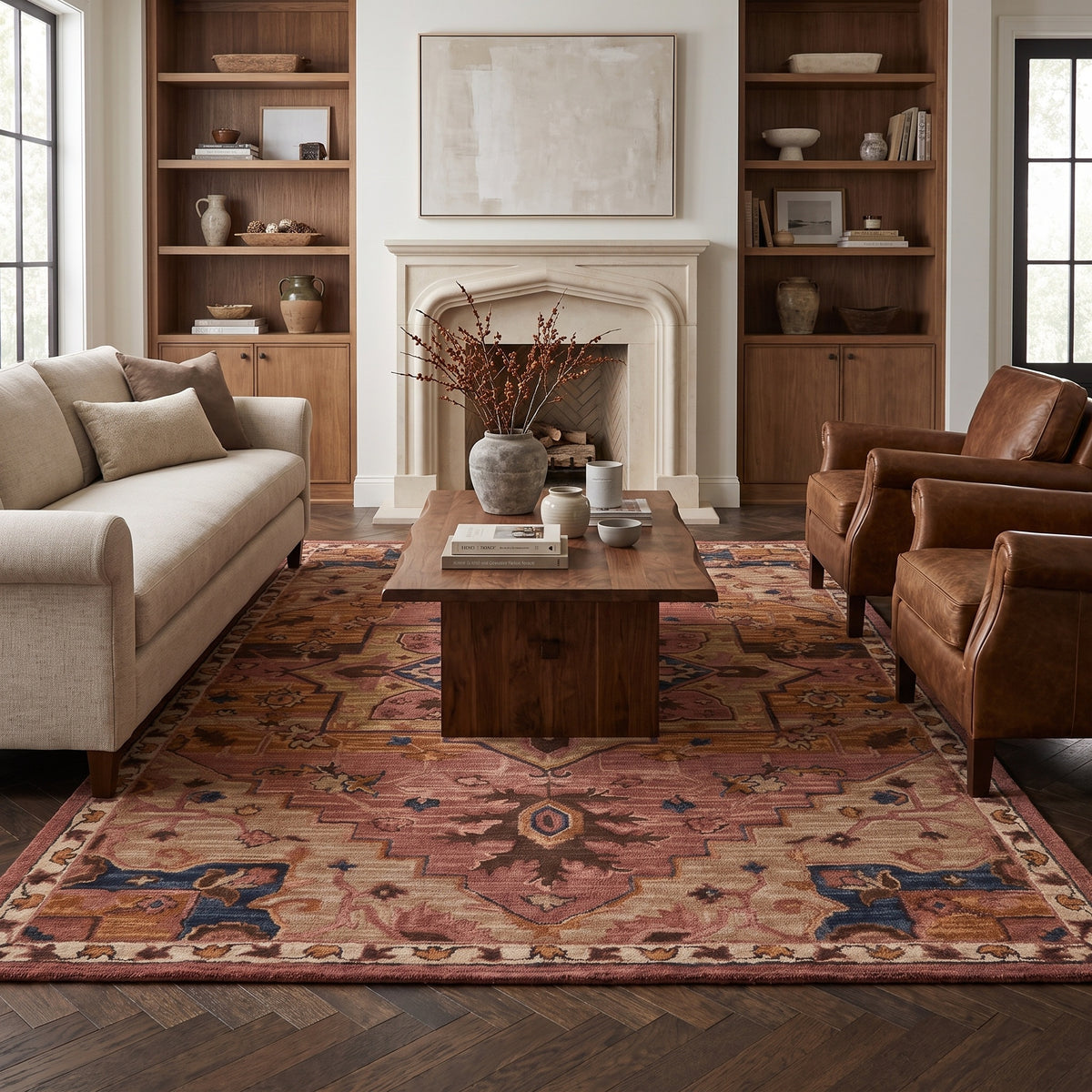 Cardamom Cressida COM06 Dark Pink/Blue Rug - Chapin Furniture