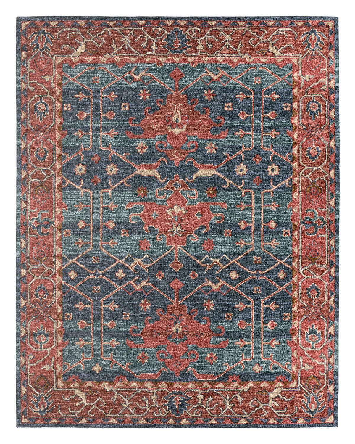 Cardamom Cinnabar COM07 Rust/Blue Rug - Chapin Furniture