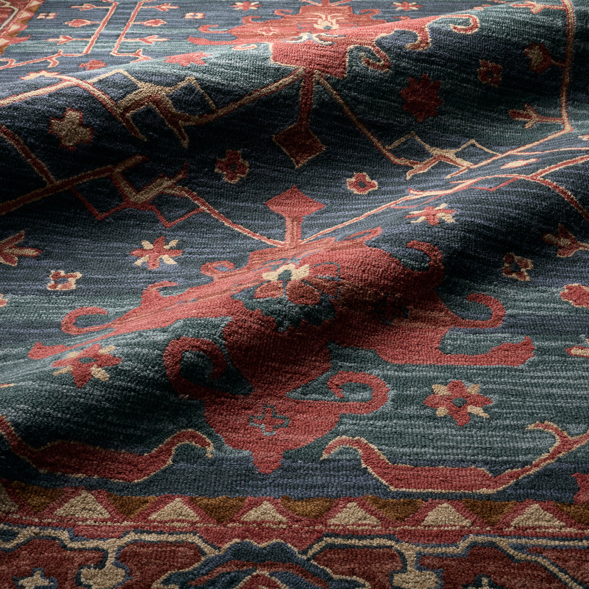 Cardamom Cinnabar COM07 Rust/Blue Rug - Chapin Furniture