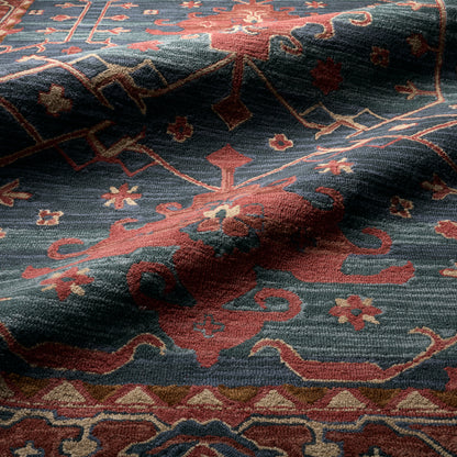 Cardamom Cinnabar COM07 Rust/Blue Rug - Chapin Furniture