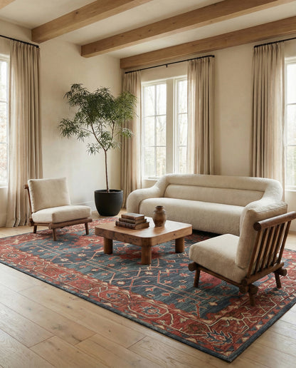 Cardamom Cinnabar COM07 Rust/Blue Rug - Chapin Furniture
